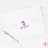 ジャージーガールベビーボディスーツピンクサーフボードW/Sun ラウンドシール (封筒)