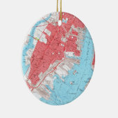 ジャージーシティーNJのヴィンテージの地図(1955年) 2 セラミックオーナメント (右)