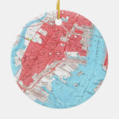 ジャージーシティーNJのヴィンテージの地図(1955年) 2 セラミックオーナメント (裏面)