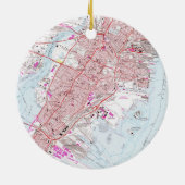 ジャージーシティーNJ (1967年)のヴィンテージの地図 セラミックオーナメント (裏面)