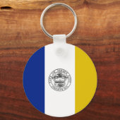 ジャージーシティ（ニュージャージー州）シティフラッグキーチェーン キーホルダー (正面)