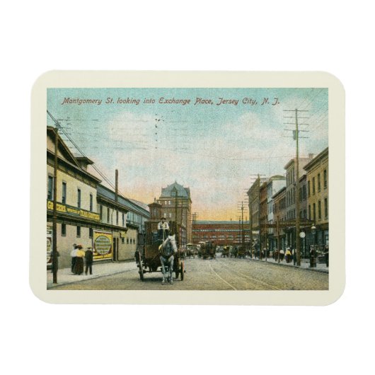 ジャージーシティNJ1908ヴィンテージスタイル マグネット (横)