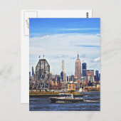 ジャージーシティNJ – 警察艇バイコルゲートクロック ポストカード (正面/裏面)