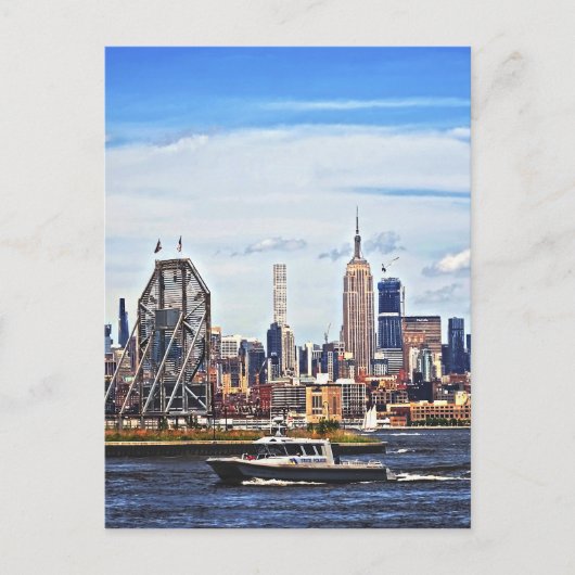 ジャージーシティNJ – 警察艇バイコルゲートクロック ポストカード (正面)