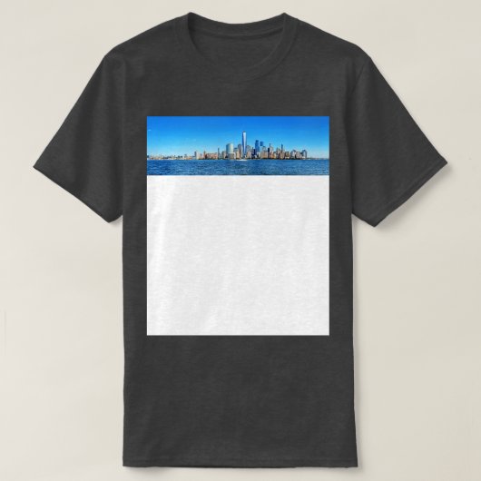 ジャージーシティWelshDesignからニューヨークのスカイライン Tシャツ (デザイン正面)