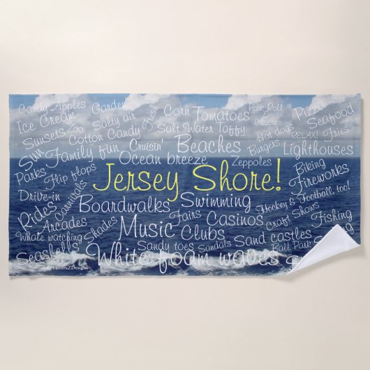 ジャージーショアおもしろい ビーチタオル (正面)