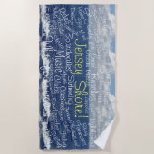 ジャージーショアおもしろい ビーチタオル (正面)