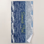 ジャージーショアおもしろい ビーチタオル (正面)