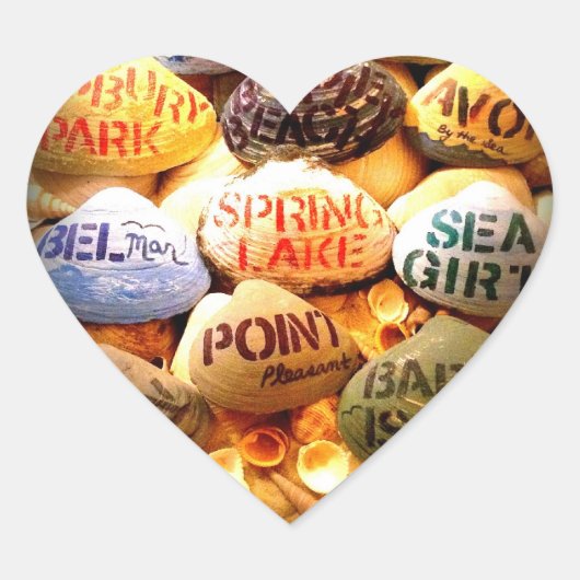 ジャージーショアのステッカーを祝福 ハートシール (正面)