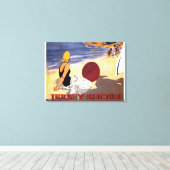 ジャージーショアビーチファミリー キャンバスプリント (インサイチュ (ウッドフロア))