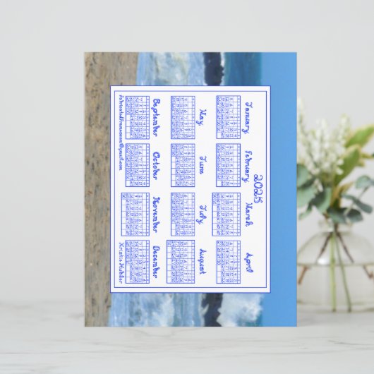 ジャージーショアフォト2025年カレンダーとファブリックフォント (スタンド正面)