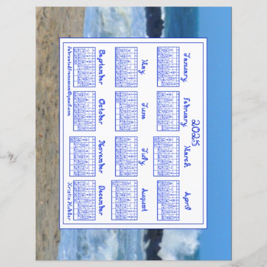 ジャージーショアフォト2025年カレンダーとファブリックフォント (正面)