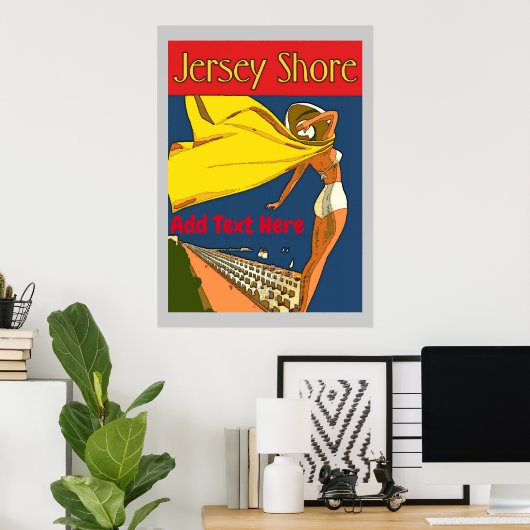 ジャージーショアヴィンテージスタイル、追加文字 ポスター (ホームオフィス)