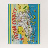 ジャージーショア16x20の図解入りの、写真付きの地図 ジグソーパズル (縦)