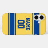 ジャージースタイルイエローとブパーソナライズされたルー Case-Mate iPhoneケース (裏面 (横))
