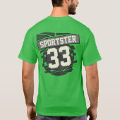 ジャージースタイルパーソナライズされたテクニック両面 Tシャツ (裏面)