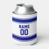 ジャージースタイル名前をカスタムするアンドナンバーネイビーブルー 缶クーラー (缶正面)