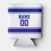 ジャージースタイル名前をカスタムするアンドナンバーネイビーブルー 缶クーラー (正面)