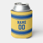 ジャージースタイル名前をカスタムする番号青と黄 缶クーラー (缶裏面)