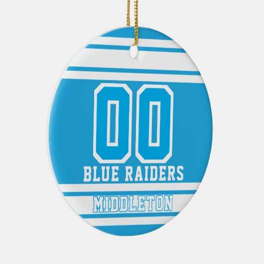 ジャージースポーツスタイル | DIY文字 |ベビーブルー2 セラミックオーナメント (右)