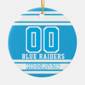 ジャージースポーツスタイル | DIY文字 |ベビーブルー2 セラミックオーナメント (正面)