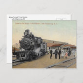 ジャージーセントラルトレインステーション、ホパトコン湖 ポストカード (正面/裏面)