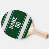 ジャージーダークグリーン&グレーパーソナライズされた 卓球ラケット (横)