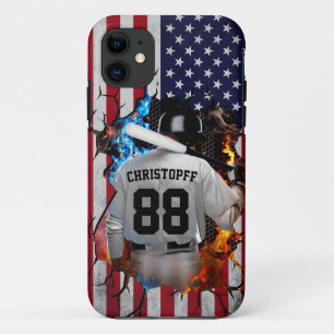 ジャージーパーソナライズされたアメリカン野球 iPhone 11 ケース