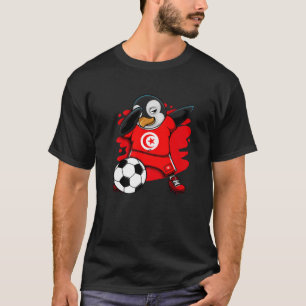 ジャージーフットバルDabbingペンギンチュニジアサッカーファン Tシャツ