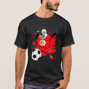 ジャージーフットバルDabbingペンギンチュニジアサッカーファン Tシャツ