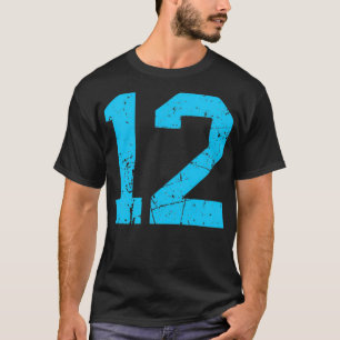 ジャージーラッキーナンバー#12スポーツユニフォームスカイブルーVi Tシャツ