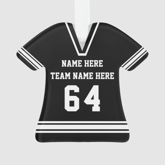 ジャージー型フットボパーソナライズされたールオーナメント オーナメント (裏面)