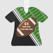 ジャージー型フットボパーソナライズされたールオーナメント オーナメント (正面)