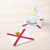 ジャージー島の旗 スクエアペーパーコースター (インサイチュ)