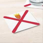 ジャージー島の旗 スクエアペーパーコースター (アングル)