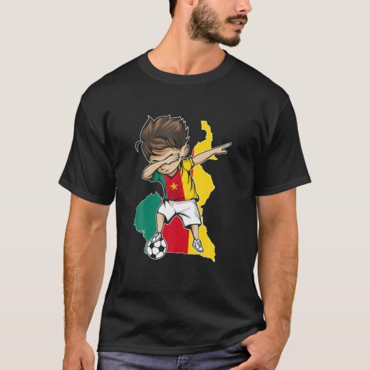 ジャージー州ダビングサッカーボーイ – カメルーンの地図 Tシャツ (正面)