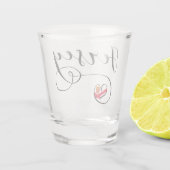 ジャージー州旗ハート、チャンネル諸島 ショットグラス (裏面)