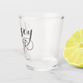 ジャージー州旗ハート、チャンネル諸島 ショットグラス (右)