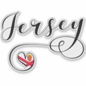 ジャージー州旗ハート、チャンネル諸島 シール (正面)