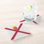 ジャージー州旗 ガラスコースター (アングル)