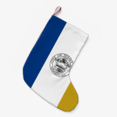 ジャージー州旗（ニュージャージー州） スモールクリスマスストッキング (正面 (吊り時))