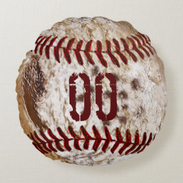 ジャージー数円形の汚れた野球の枕 ラウンドクッション