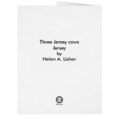 ジャージー牛3頭の動物カード (裏面)