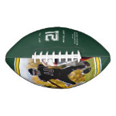 ジャージー番号 |グリーンと金ゴールドの卒業モノグラム アメリカンフットボール (正面)