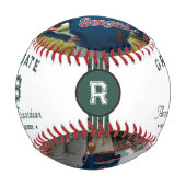 ジャージー番号 |グリーン卒業モノグラム 野球ボール (正面)