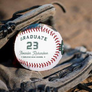 ジャージー番号  グリーン卒業モノグラム 野球ボール