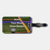 ジャージー番号、サッカーグラフィック、バッグ名タグ ラゲッジタグ (裏面横)