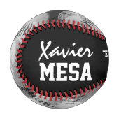 ジャージー番号(白黒カスタムのベースボール) 野球ボール (正面左)