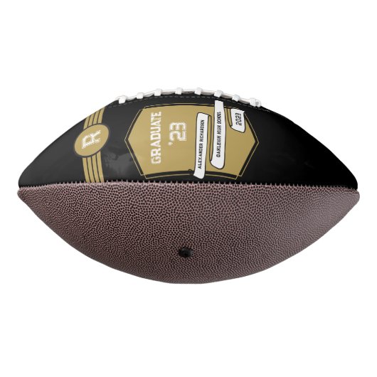 ジャージー番号 |金ゴールド卒業モノグラム アメリカンフットボール (回転270)