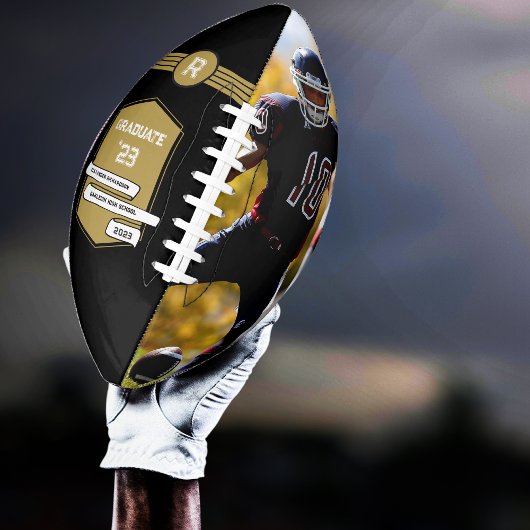 ジャージー番号 |金ゴールド卒業モノグラム アメリカンフットボール